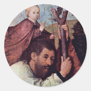 Adesivo St Christopher [detalhe]. , por Hieronymus Bosch