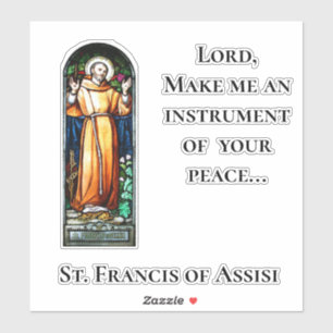 Adesivo St Francis da oração da paz de Assisi