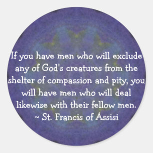Adesivo St Francis de citações dos direitos dos animais 