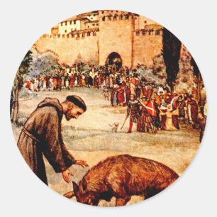 Adesivo St Francis e o lobo