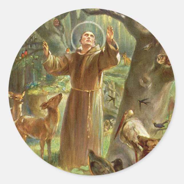 Adesivo St Francis of Assisi preaching to animals (Frente)