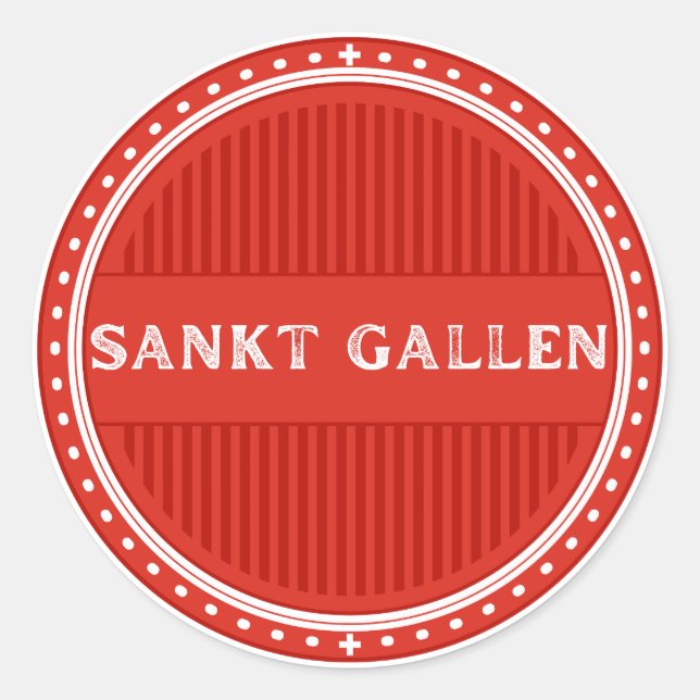 Adesivo St. Gallen City Pride Emblem – Swiss Identity (Frente)