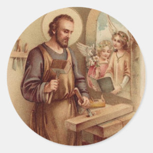 Adesivo St Joseph, criança Jesus, banco das ferramentas