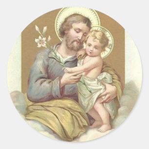 Adesivo St Joseph, criança Jesus, vintage do lírio
