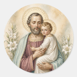 Adesivo St Joseph Menino Jesus Devocional Católico Vintage