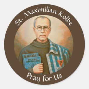Adesivo St. Maximilian Kolbe banquete dia o 14 de agosto