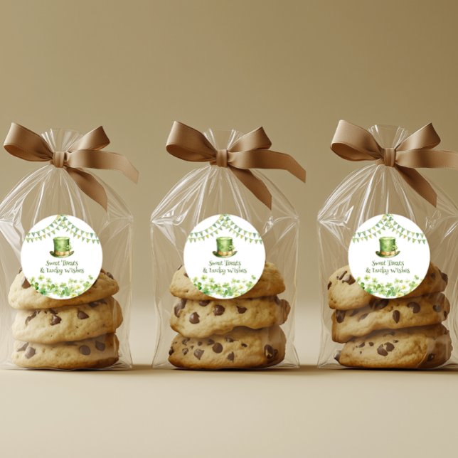 Adesivo St Patrick’s Day Party Green Clover Gift Label (St Patrick’s Day Party Green Clover Gift Label)