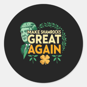 Adesivo St. Patrick Trump Irlandês Americano- Faça Shamroc