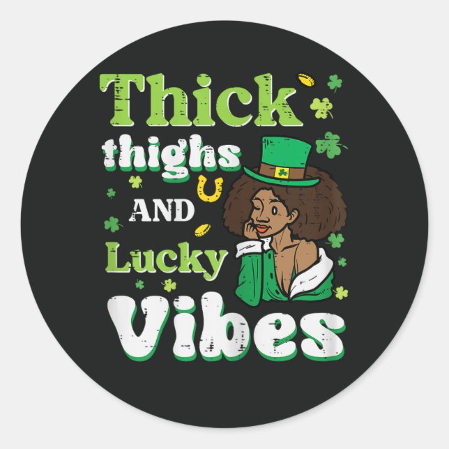 Adesivo St Patricks Afro Coxas Grossas Vibrações Sortudas (Frente)