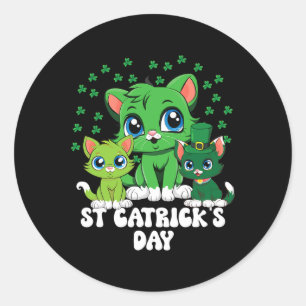 Adesivo St Patricks Day Cats Pattys Green Santo