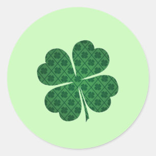 Adesivo St Patricks Lucky Quatro Padrões de Pano Verde Fol