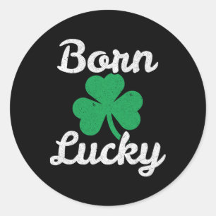 Adesivo St Patricks Nascido Sortudo Descendente Irlandês L
