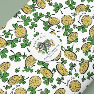 Adesivo St Patricks Nome Personalizado Verde Caveira Sortu