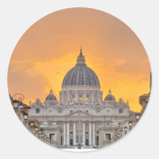 Adesivo St. Peter's Basilica at Sunset, Vatican City