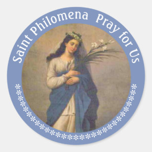 Adesivo St. Philomena palma lírios BANQUETE o 10 de agost