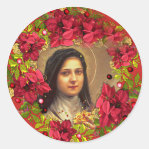 Adesivo St. Therese a poinsétia pequena da flor