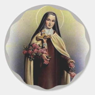 Adesivo St. Therese de Lisieux com crucifixo/rosas