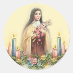 Adesivo St. Therese de Lisieux com velas do Natal
