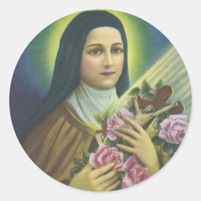 Adesivo St. Therese o católico pequeno da flor carmelita (Frente)