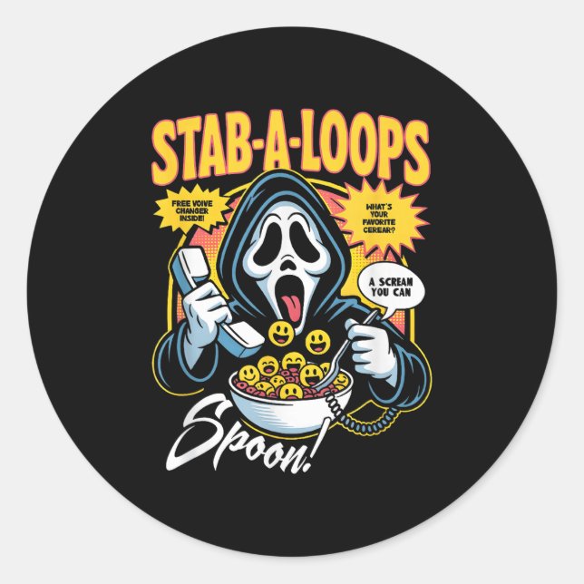 Adesivo Stab-a-loops Horror Cereal Box Halloween (Frente)