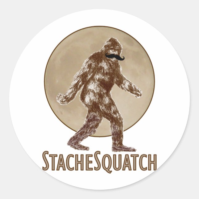 Adesivo STACHESQUATCH I Mustache se você já viu o meu prat (Frente)