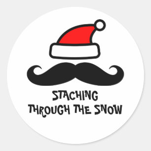 Adesivo Staching through the snow Christmas Santa mustache