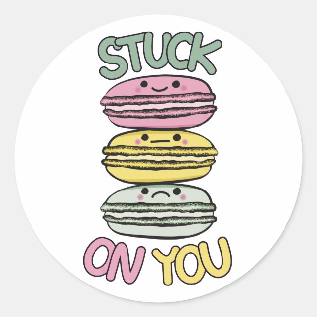 Adesivo Stack of Cute Kawaii Macarons (Frente)