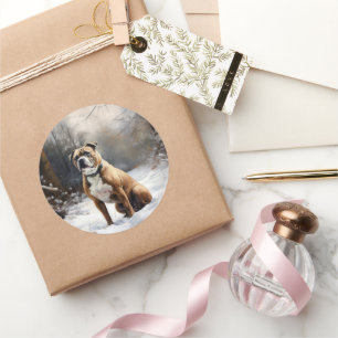 Adesivo Staffordshire Bull Terrier Deixe-o nevar no Natal