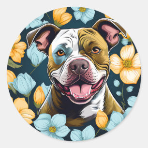Adesivo Staffordshire Bull Terrier Floral