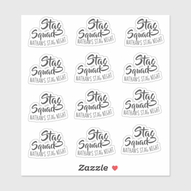 Adesivo Stag Squad Personalizado Stag Night (Folha)