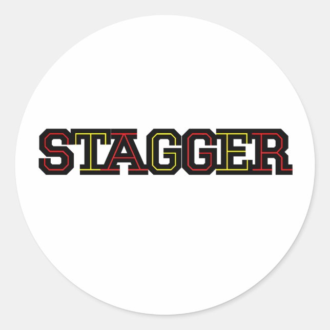 Adesivo Stagger White Stickers (Frente)