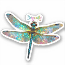 Stained Glass Colorful Dragonfly