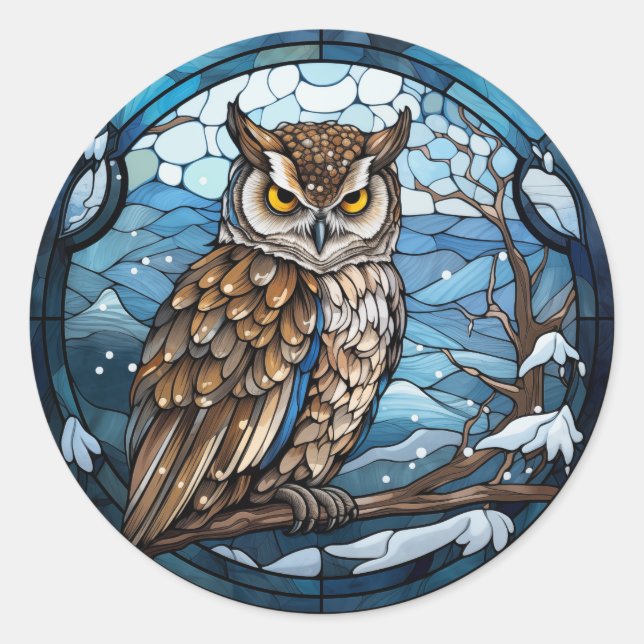 Adesivo Stained Glass Owl (Frente)