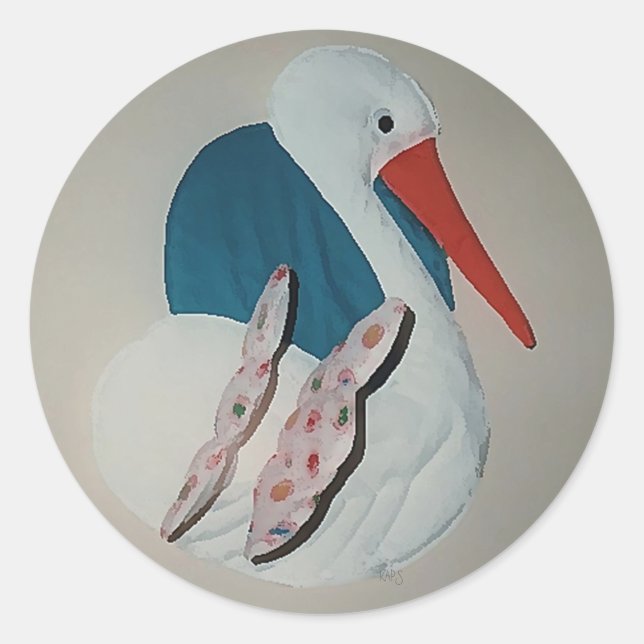 Adesivo Stand Storks Baby Newborns Sticker (Frente)