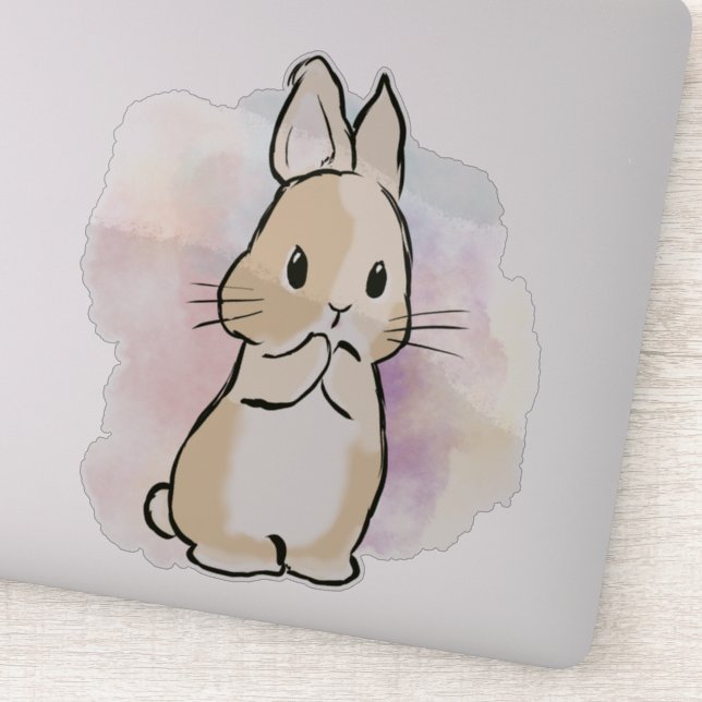 Adesivo Standing bunny watercolor  (Detalhe)