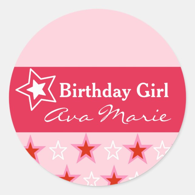 Adesivo Star Birthday Girl Party (Frente)