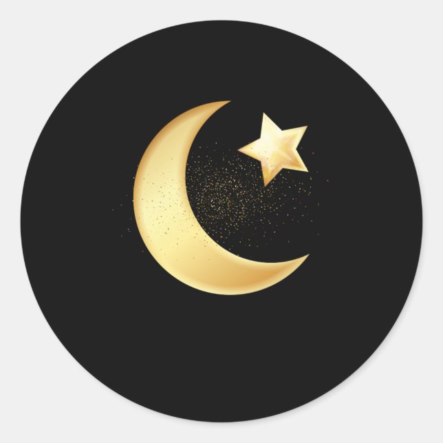Adesivo Star E Moon Hilal Muçulmano Islã Allah Presente Me (Frente)