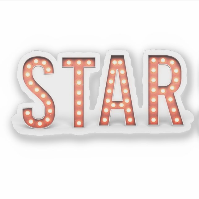 Adesivo STAR Marquee Luzes Vinil Decal (Frente)