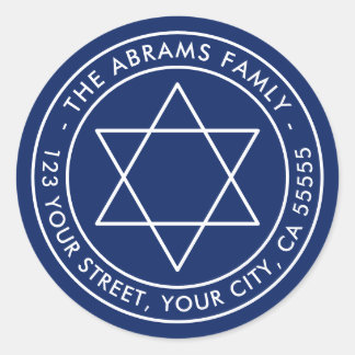 Adesivo  Star of David dark blue minimalist return address