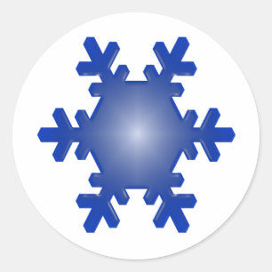 Adesivo Starburst de floco de neve azul em branco