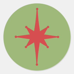 Adesivo Starburst de Natal Moderno do Século Médio