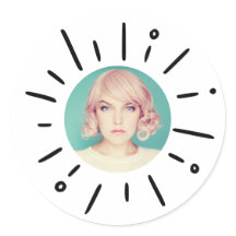 STARBURST | Simple Round Fun Custom Photo Stickers