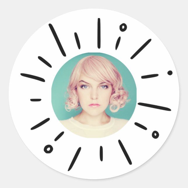 Adesivo STARBURST | Simple Round Fun Custom Photo Stickers (Frente)