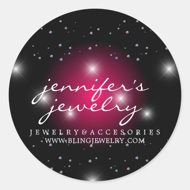 Adesivo Stardust Bling Lâmpadas cor-de-rosa diamantes péro (Frente)