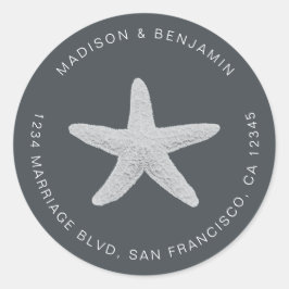 Adesivo Starfish Beach Return Address Black