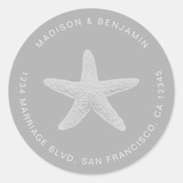 Adesivo Starfish Beach Return Address Cinza