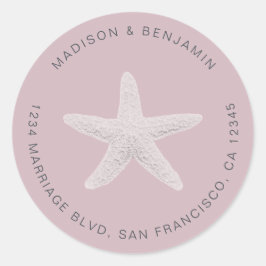 Adesivo Starfish Beach Return Address Purple