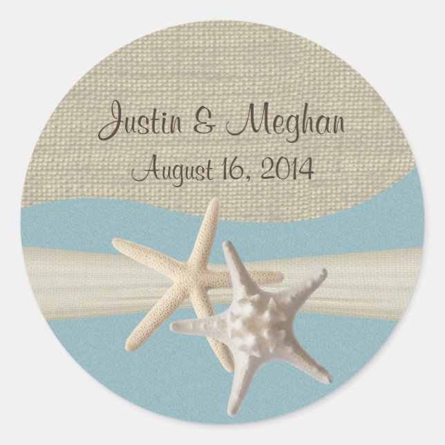 Adesivo Starfish & Burlap Ocean Sky Blue (Frente)