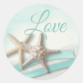 Adesivo Starfish e Ribbon Turquoise Love