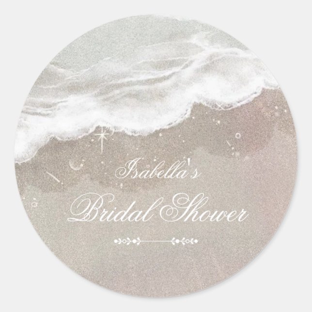 Adesivo Starfish e Shelly Tropical Beach Chá de panela (Frente)